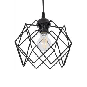 SOLON Μοντέρνο Κρεμαστό Φωτιστικό Οροφής με Ντουί 1 x E27 AC 220-240V IP20 - Μαύρο - Μ24 x Π24 x Υ23cm