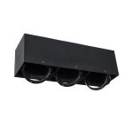 MAGMA Μοντέρνο Φωτιστικό Οροφής με Ντουί 3 x GU10 AC 220-240V IP20 - Μαύρο - Μ45 x Π15 x Υ13cm