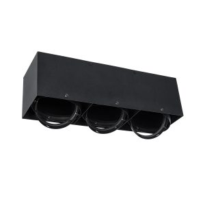 MAGMA Μοντέρνο Φωτιστικό Οροφής με Ντουί 3 x GU10 AC 220-240V IP20 - Μαύρο - Μ45 x Π15 x Υ13cm