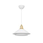 FERRO Μοντέρνο Κρεμαστό Φωτιστικό Οροφής με Ντουί 1 x E27 AC 220-240V IP20 - Λευκό & Χρυσό - Μ30 x Π30 x Υ19cm