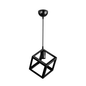 DISE Μοντέρνο Κρεμαστό Φωτιστικό Οροφής με Ντουί 1 x E27 AC 220-240V IP20 - Μαύρο - Μ22 x Π22 x Υ24cm