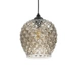 KEGEL Μοντέρνο Κρεμαστό Φωτιστικό Οροφής με Ντουί 1 x E27 AC 220-240V IP20 - Μαύρο Φιμέ - Μ19 x Π19 x Υ19cm