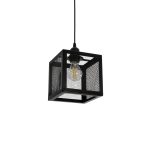 JAULA Μοντέρνο Κρεμαστό Φωτιστικό Οροφής Μονόφωτο 1 x E27 AC 220-240V IP20 Μαύρο - Μ16 x Π16 x Υ16cm