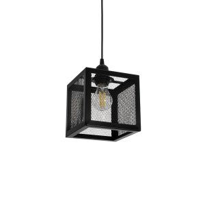 JAULA Μοντέρνο Κρεμαστό Φωτιστικό Οροφής Μονόφωτο 1 x E27 AC 220-240V IP20 Μαύρο - Μ16 x Π16 x Υ16cm