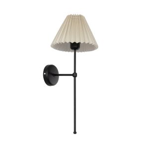 LING Μοντέρνο Φωτιστικό Τοίχου - Απλίκα με Ντουί 1 x E27 AC 220-240V IP20 - Μαύρο & Μπεζ - Μ22 x Π25 x Υ53cm
