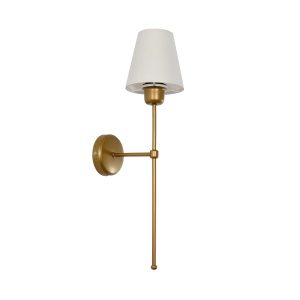 LING Μοντέρνο Φωτιστικό Τοίχου - Απλίκα με Ντουί 1 x E27 AC 220-240V IP20 - Χρυσό & Μπεζ - Μ14 x Π21 x Υ54cm