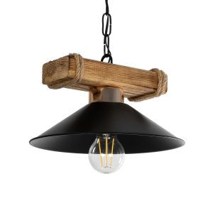 GLISTER PRO Vintage Κρεμαστό Φωτιστικό Οροφής με Ντουί 1 x E27 AC 220-240V IP20 - Μαύρο & Μπεζ - Μ25 x Π25 x Υ15cm