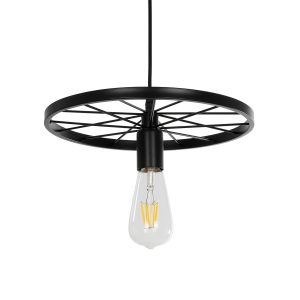 CASTOR Vintage Κρεμαστό Φωτιστικό Οροφής με Ντουί 1 x E27 AC 220-240V IP20 - Μαύρο - Μ30 x Π30 x Υ11cm