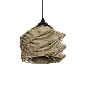 HUSLE Boho Κρεμαστό Φωτιστικό Οροφής με Ντουί 1 x E27 AC 220-240V IP20 - Μπεζ - M24 x Π24 x Υ21cm