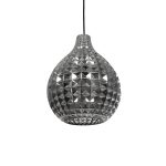 BASTIK Μοντέρνο Κρεμαστό Φωτιστικό Οροφής με Ντουί 1 x E27 AC 220-240V IP20 - Μαύρο Φιμέ - Μ22 x Π22 x Υ26cm