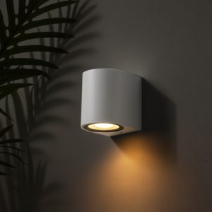 kelvo® MURANO KLV- Φωτιστικό Τοίχου / Απλίκα για Λάμπα MR16 με Ντουί GU10 AC 220-240V Αδιάβροχο IP65 - Λευκό Ματ - Μ8 x Π8 x Υ7cm