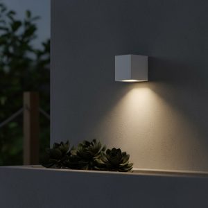 kelvo® BURANO KLV- Φωτιστικό Τοίχου / Απλίκα για Λάμπα MR16 με Ντουί GU10 AC 220-240V Αδιάβροχο IP65 - Λευκό Ματ - Μ8 x Π8 x Υ7cm