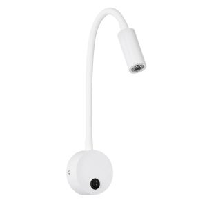 GOOSE Μοντέρνο Φωτιστικό Τοίχου - Απλίκα Ξενοδοχείου Reading Light LED 3W 300lm 36° AC 220-240V IP20 Θερμό Λευκό 2700K - CREE XPE Chip & TÜV SÜD Driver - Λευκό Ματ - Μ6.5 x Π15 x Υ24.5cm