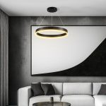 kelvo® VENOM KLV- Κρεμαστό Φωτιστικό Οροφής LED 45W 4500lm 120° AC 220-240V IP20 Ρυθμιζόμενο Λευκό CCT με Χειριστήριο από 2700K έως 6000K Dimmable - Lumileds SMD Chip - Μαύρο Ματ - Μ60 x Π60 x Υ6.5cm