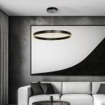 kelvo® VENOM KLV- Κρεμαστό Φωτιστικό Οροφής LED 67W 6700lm 120° AC 220-240V IP20 Ρυθμιζόμενο Λευκό CCT με Χειριστήριο από 2700K έως 6000K Dimmable - Lumileds SMD Chip - Μαύρο Ματ - Μ80 x Π80 x Υ6.5cm