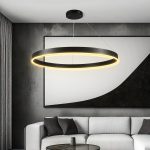 kelvo® VENOM KLV- Κρεμαστό Φωτιστικό Οροφής LED 75W 7500lm 120° AC 220-240V IP20 Ρυθμιζόμενο Λευκό CCT με Χειριστήριο από 2700K έως 6000K Dimmable - Lumileds SMD Chip - Μαύρο Ματ - Μ100 x Π100 x Υ6.5cm