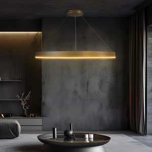 kelvo® VENOM KLV- Κρεμαστό Φωτιστικό Οροφής LED 75W 7500lm 120° AC 220-240V IP20 Ρυθμιζόμενο Λευκό CCT με Χειριστήριο από 2700K έως 6000K Dimmable - Lumileds SMD Chip - Χρυσό Πλατίνα - Μ100 x Π100 x Υ6.5cm