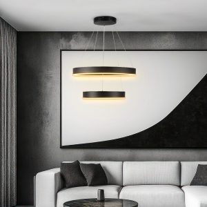 kelvo® VENOM KLV- Κρεμαστό Φωτιστικό Οροφής LED 75W 7500lm 120° AC 220-240V IP20 Ρυθμιζόμενο Λευκό CCT με Χειριστήριο από 2700K έως 6000K Dimmable - Lumileds SMD Chip - Μαύρο Ματ - Μ60 x Π60 x Υ40cm