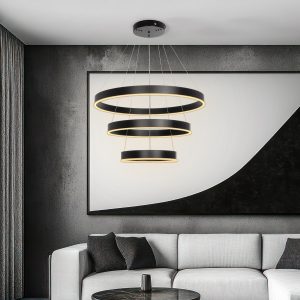 kelvo® VENOM KLV- Κρεμαστό Φωτιστικό Οροφής LED 120W 12000lm 120° AC 220-240V IP20 Ρυθμιζόμενο Λευκό CCT με Χειριστήριο από 2700K έως 6000K Dimmable - Lumileds SMD Chip - Μαύρο Ματ - Μ80 x Π80 x Υ80cm