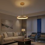 kelvo® NEMESIS KLV- Κρεμαστό Φωτιστικό Οροφής LED 45W 4500lm 180° AC 220-240V IP20 Ρυθμιζόμενο Λευκό CCT με Χειριστήριο από 2700K έως 6000K Dimmable - Lumileds SMD Chip - Χρυσό Πλατίνα - Μ60 x Π60 x Υ4cm