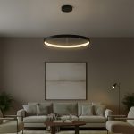 kelvo® NEMESIS KLV- Κρεμαστό Φωτιστικό Οροφής LED 67W 6700lm 180° AC 220-240V IP20 Ρυθμιζόμενο Λευκό CCT με Χειριστήριο από 2700K έως 6000K Dimmable - Lumileds SMD Chip - Μαύρο Ματ - Μ80 x Π80 x Υ4cm