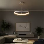 kelvo® NEMESIS KLV- Κρεμαστό Φωτιστικό Οροφής LED 67W 6700lm 180° AC 220-240V IP20 Ρυθμιζόμενο Λευκό CCT με Χειριστήριο από 2700K έως 6000K Dimmable - Lumileds SMD Chip - Λευκό Ματ - Μ80 x Π80 x Υ4cm