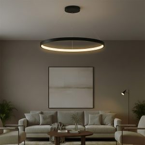 kelvo® NEMESIS KLV- Κρεμαστό Φωτιστικό Οροφής LED 75W 7500lm 180° AC 220-240V IP20 Ρυθμιζόμενο Λευκό CCT με Χειριστήριο από 2700K έως 6000K Dimmable - Lumileds SMD Chip - Μαύρο Ματ - Μ100 x Π100 x Υ4cm