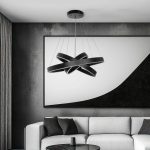 kelvo® VENOM KLV--V2 Κρεμαστό Φωτιστικό Οροφής LED 120W 12000lm 120° AC 220-240V IP20 Ρυθμιζόμενο Λευκό CCT με Χειριστήριο από 2700K έως 6000K Dimmable - Lumileds SMD Chip - Μαύρο Ματ - Μ80 x Π80 x Υ80cm