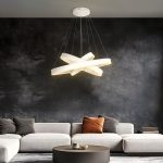 kelvo® VENOM KLV--V2 Κρεμαστό Φωτιστικό Οροφής LED 120W 12000lm 120° AC 220-240V IP20 Ρυθμιζόμενο Λευκό CCT με Χειριστήριο από 2700K έως 6000K Dimmable - Lumileds SMD Chip - Λευκό Ματ - Μ80 x Π80 x Υ80cm