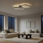 kelvo® NEMESIS KLV- Φωτιστικό Οροφής LED 98W 9800lm 360° AC 220-240V IP20 Ρυθμιζόμενο Λευκό CCT με Χειριστήριο από 2700K έως 6000K Dimmable - Lumileds SMD Chip - Μαύρο Ματ - Μ89 x Π60 x Υ19cm