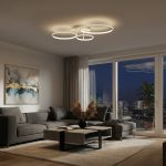 kelvo® NEMESIS KLV- Φωτιστικό Οροφής LED 98W 9800lm 360° AC 220-240V IP20 Ρυθμιζόμενο Λευκό CCT με Χειριστήριο από 2700K έως 6000K Dimmable - Lumileds SMD Chip - Λευκό Ματ - Μ89 x Π60 x Υ19cm