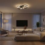 kelvo® DIAMOND KLV- Φωτιστικό Οροφής LED 67W 6700lm 360° AC 220-240V IP20 Ρυθμιζόμενο Λευκό CCT με Χειριστήριο από 2700K έως 6000K Dimmable - Lumileds SMD Chip - Μαύρο Ματ - Μ60 x Π40 x Υ14cm