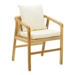 Πολυθρόνα Cuerda σκελετός teak ξύλο με pe σχοινί σε φυσική απόχρωση 55x60x80εκ