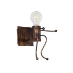 LITTLE MAN Μοντέρνο Φωτιστικό Τοίχου Απλίκα με Ντουί Χάλκινο