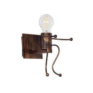 LITTLE MAN Μοντέρνο Φωτιστικό Τοίχου Απλίκα με Ντουί Χάλκινο