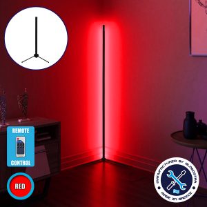 Μοντέρνο Minimal Επιτραπέζιο Μαύρο Φωτιστικό 50cm LED 8 Watt με Ασύρματο Χειριστήριο RF & Dimmer Κόκκινο ALIEN Design GLOBO-50-4