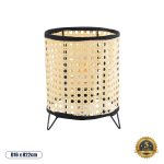 MONTE Μοντέρνο Επιτραπέζιο Φωτιστικό Πορτατίφ με Ντουί 1 x E27 AC 220-240V IP20 - Μαύρο & Μπεζ - Μ16 x Π16 x Υ22cm