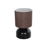 RUBIK Μοντέρνο Επιτραπέζιο Φωτιστικό Πορτατίφ με Ντουί 1 x E27 AC 220-240V IP20 - Μαύρο & Καφέ - Μ18 x Π18 x Υ30cm