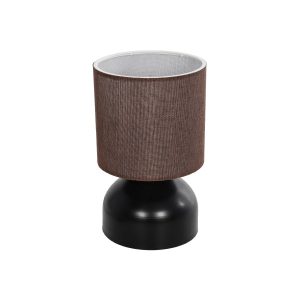 RUBIK Μοντέρνο Επιτραπέζιο Φωτιστικό Πορτατίφ με Ντουί 1 x E27 AC 220-240V IP20 - Μαύρο & Καφέ - Μ18 x Π18 x Υ30cm