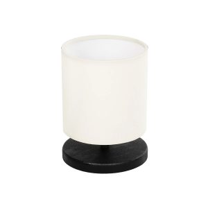 MINNIE Μοντέρνο Επιτραπέζιο Φωτιστικό Πορτατίφ με Ντουί 1 x E14 AC 220-240V IP20 - Μαύρο & Μπεζ - Μ15 x Π15 x Υ21cm