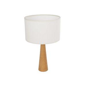 COBRA Μοντέρνο Επιτραπέζιο Φωτιστικό Πορτατίφ με Ντουί 1 x E27 AC 220-240V IP20 - Μπεζ & Λευκό - Μ24 x Π24 x Υ39cm