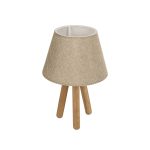 CAP Μοντέρνο Επιτραπέζιο Φωτιστικό Πορτατίφ με Ντουί 1 x E27 AC 220-240V IP20 - Καφέ & Μπεζ - Μ22 x Π22 x Υ33cm