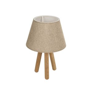 CAP Μοντέρνο Επιτραπέζιο Φωτιστικό Πορτατίφ με Ντουί 1 x E27 AC 220-240V IP20 - Καφέ & Μπεζ - Μ22 x Π22 x Υ33cm