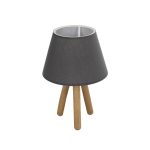 CAP Μοντέρνο Επιτραπέζιο Φωτιστικό Πορτατίφ με Ντουί 1 x E27 AC 220-240V IP20 - Καφέ & Μαύρο - Μ22 x Π22 x Υ33cm