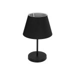 LARA Μοντέρνο Επιτραπέζιο Φωτιστικό Πορτατίφ με Ντουί 1 x E27 AC 220-240V IP20 - Μαύρο - Μ22 x Π22 x Υ35cm