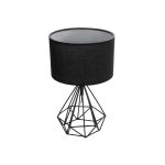 DIAMOND Μοντέρνο Επιτραπέζιο Φωτιστικό Πορτατίφ με Ντουί 1 x E27 AC 220-240V IP20 - Μαύρο - Μ24,5 x Π24,5 x Υ40cm