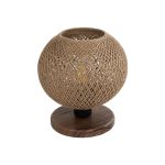 BOWL Μοντέρνο Επιτραπέζιο Φωτιστικό Πορτατίφ με Ντουί 1 x E27 AC 220-240V IP20 - Καφέ & Μπεζ - Μ22 x Π22 x Υ23cm