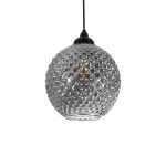 KEGEL Μοντέρνο Κρεμαστό Φωτιστικό Οροφής με Ντουί 1 x E27 AC 220-240V IP20 - Μαύρο Φιμέ - Μ20 x Π20 x Υ20cm