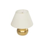 KORG Μοντέρνο Επιτραπέζιο Φωτιστικό Πορτατίφ με Ντουί 1 x E27 AC 220-240V IP20 - Χάλκινο & Μπεζ - Μ17 x Π17 x Υ23cm