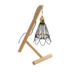 ELMA Μοντέρνο Επιτραπέζιο Φωτιστικό Πορτατίφ με Ντουί 1 x E27 AC 220-240V IP20 - Μπεζ & Μαύρο - Μ35 x Π20 x Υ43cm